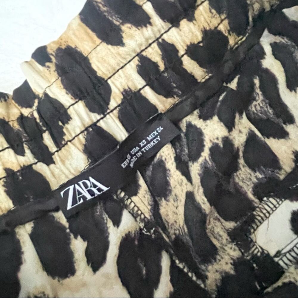 Zara Leopard Print Joggers Size Xs Elastic Waist … - image 5
